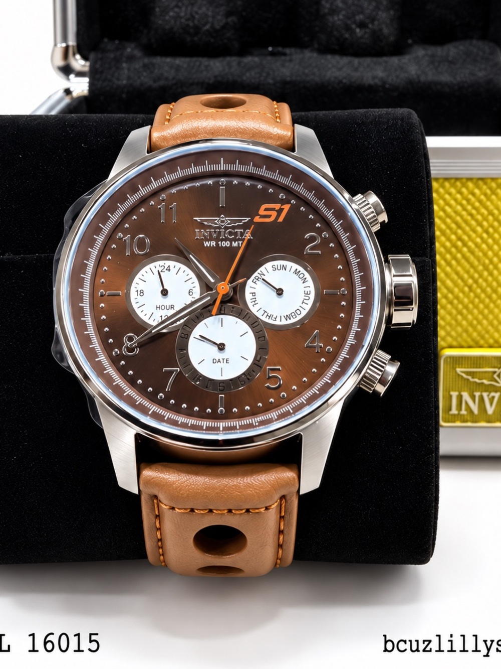 Invicta S1 Rally Champion 16015 Men’s Watch 48mm Brown Leather Strap